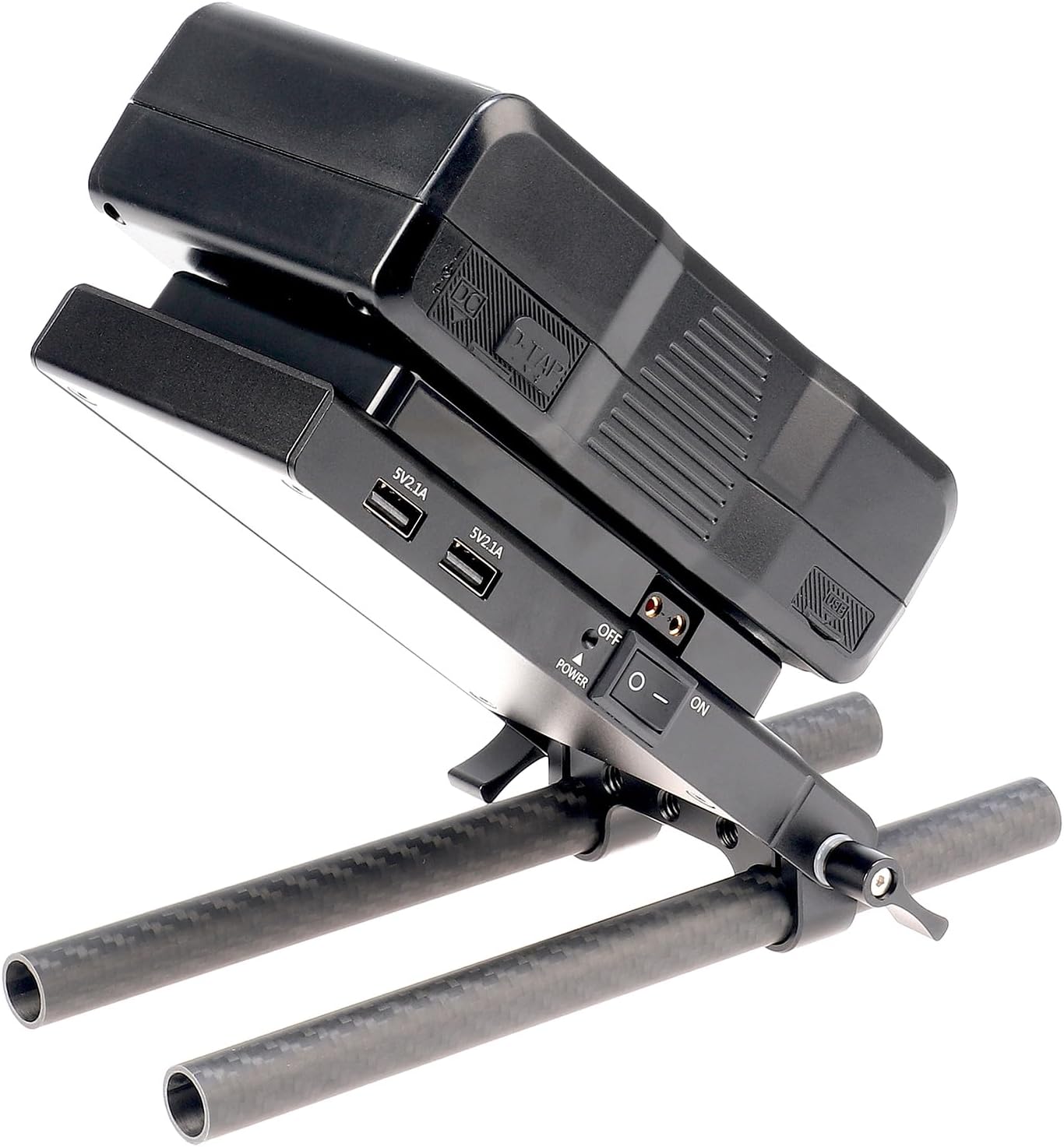 Foto4eay Gold Mount Battery Plate with 15mm Rod Clamp Power Supply System for Camera Monitor Camcorder LED Light,Compatible with Anton Bauer Batteries (Multi Output)