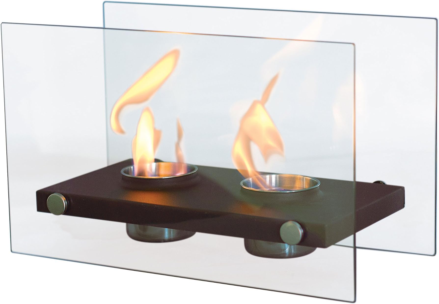 PURLINE ONIROS DUO - Tabletop biochimney with double flame and tempered glass