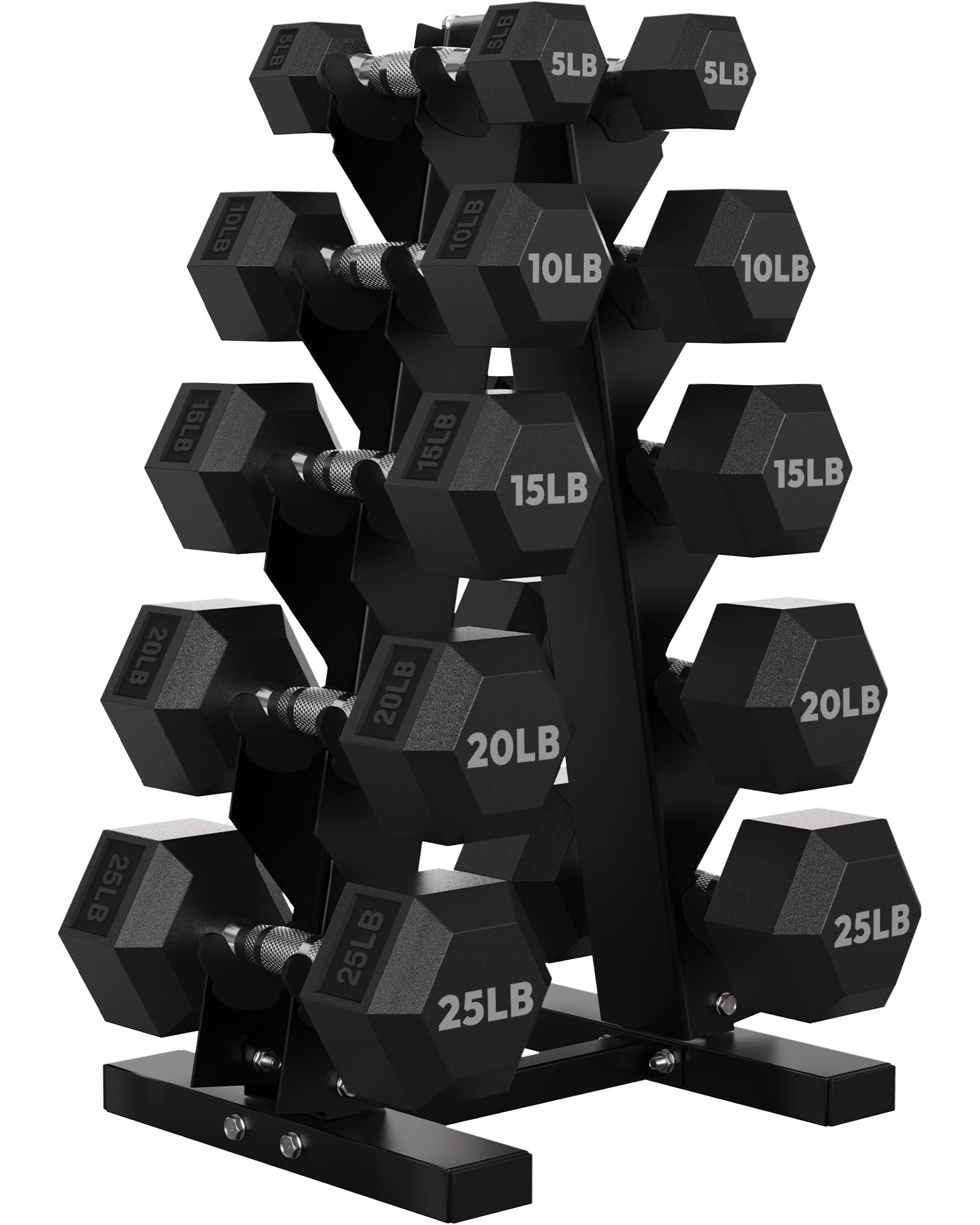 HANDBODE Hex Dumbbell Set with A-Frame Rack