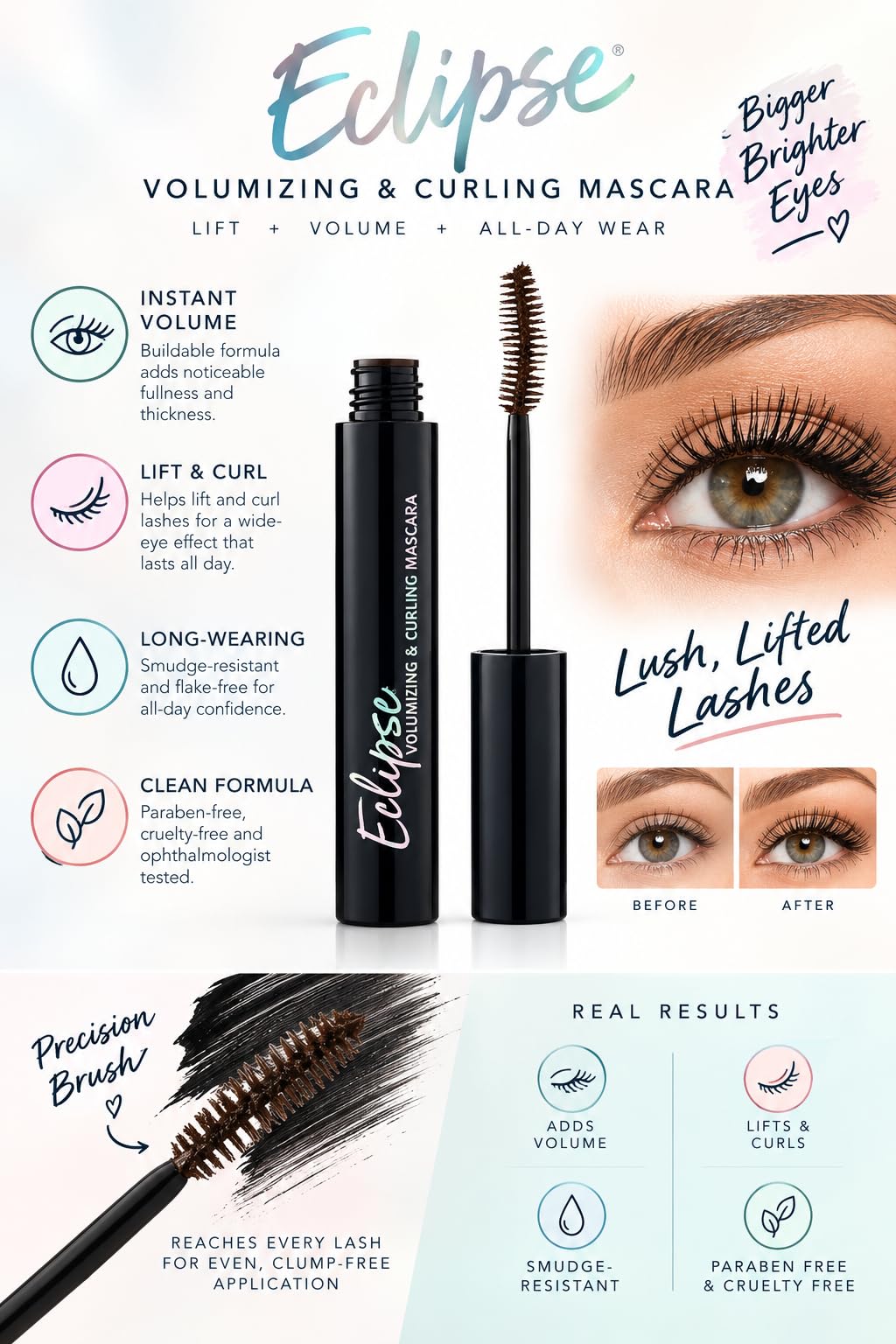 Lune+Aster Eclipse Volumizing & Curling Tubular Mascara