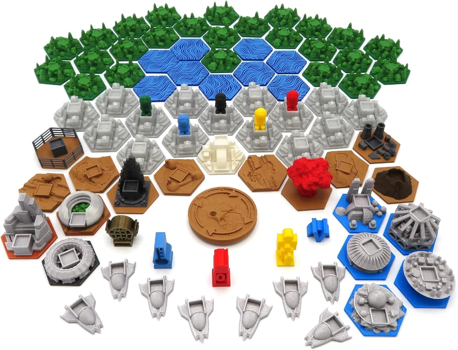 Pack Completo Premium para Terraforming Mars y Expansiones Colonias, Venus Next y Conflictos | 87 Piezas 3D | Losetas Detalladas, Tokens y Naves Espaciales a Todo Color