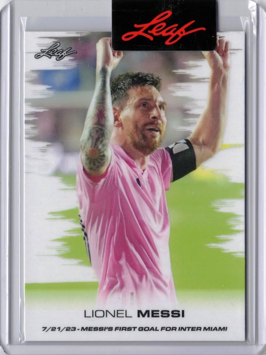 2023 Leaf #LMB-1 Lionel Messi Soccer Card - Scores 1st Goal w/Inter Miami - Only 2,478 made!