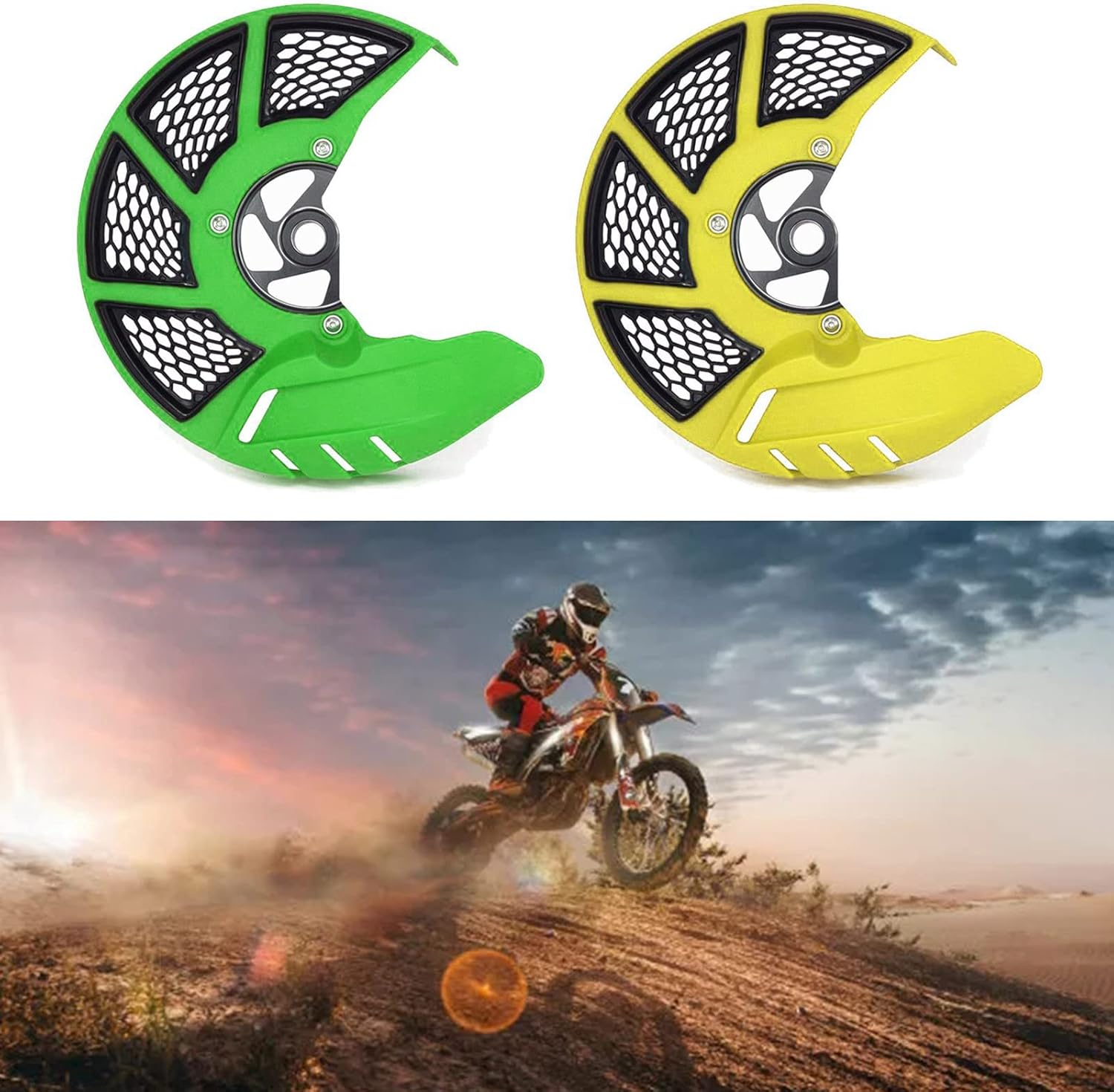 Aluminum Alloy Motorbike Front Brake Disc Guard Cover Protector Compatible for CR125 CRF250R CRF450R CRF250X CRF450X