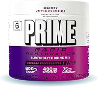 Vista 1 de Prime Rapid - Electrolito en polvo de rehidratación, Berry Citrus Rush, mezcla de bebida de hidratación sin azúcar con sodio, potasio, magnesio