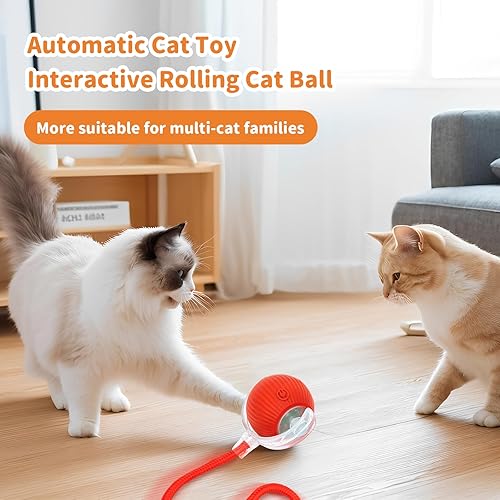 Miniatura 6 de Juguetes interactivos para gatos de interior, rodamiento automático inteligente de bolas para gatito aburrido Mascota Mejorado Rápido Movimiento