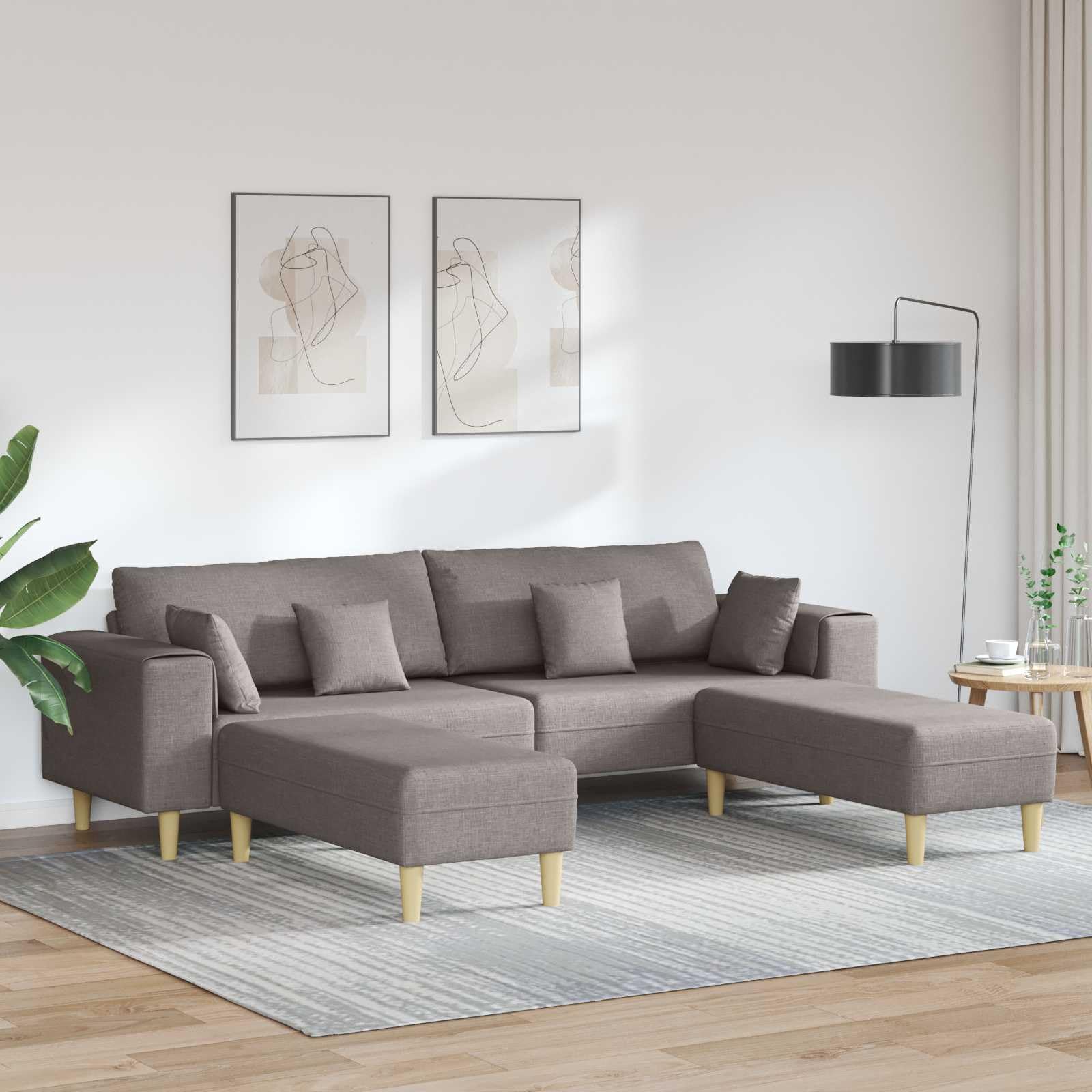 Nowoczesna sofa z kretem, 3 sztuki | Czyste linie, minimalistyczny design, w zestawie poduszka do salonu