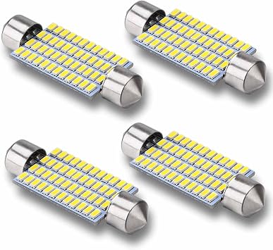 578 Led Car Bulbs,42mm 41mm 211-2 212-2 Festoon LED Bulbs, 1.65in 48-SMD 3014 Chipsets Led Festoon light, 6000K White Super Bright 569 light For Interior Map Dome Door Lights Pack of 4