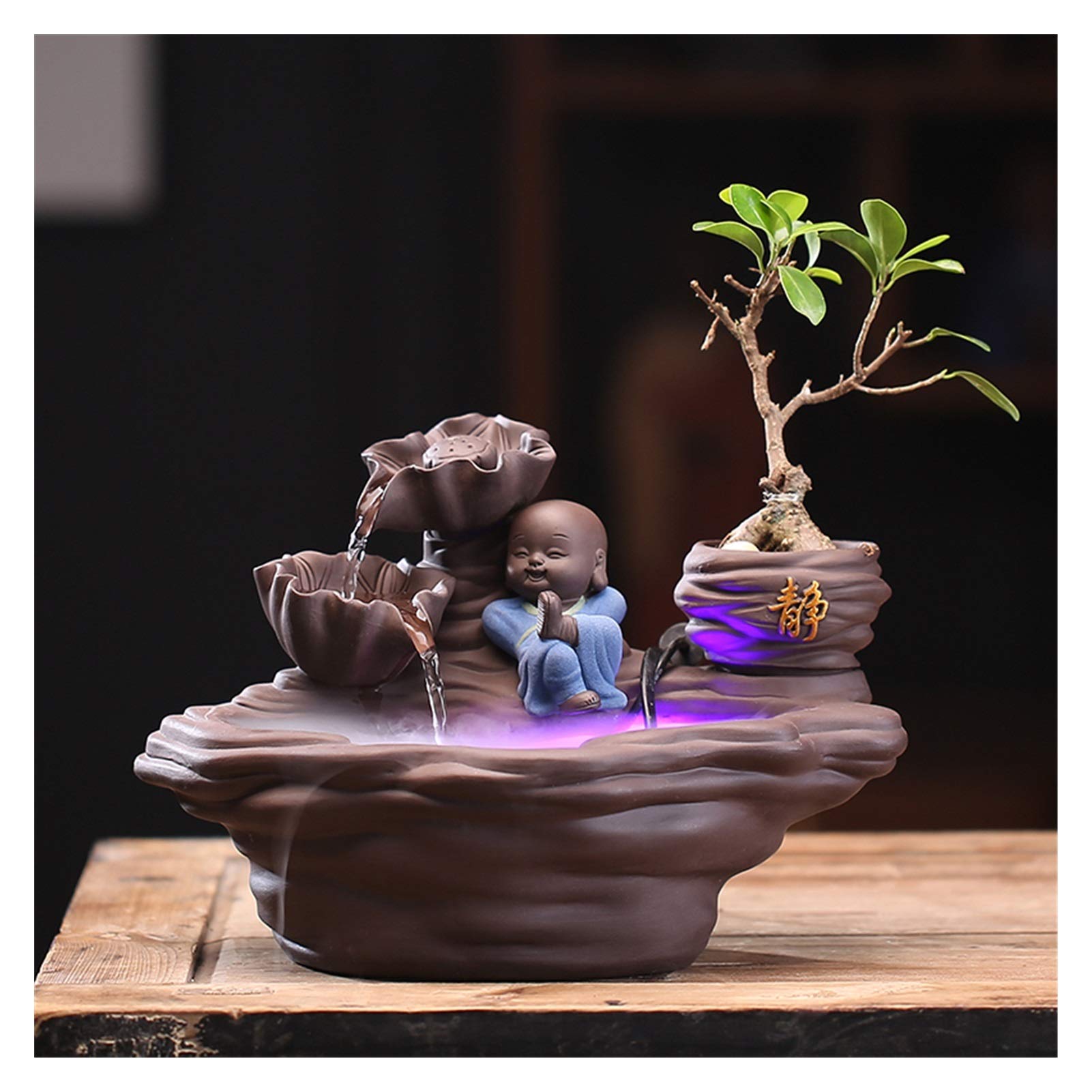Fontana/Fontana da Interno New Chinese Style Style Flowing Water Objects Feng Shui Lucky Home Living Room Seduble Jewelry Monili Artigianato Regali Fontana Decorativa (Color : B)