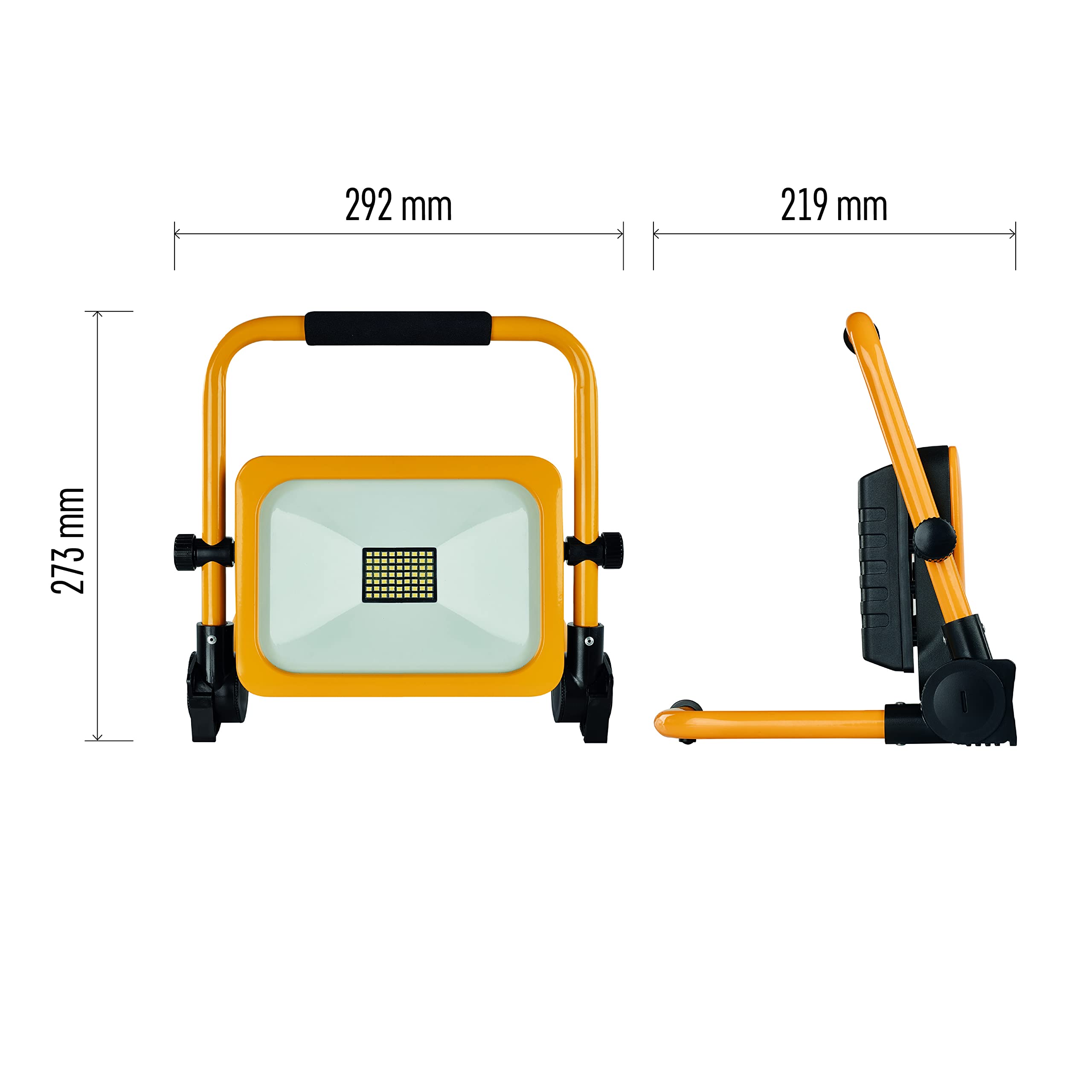 EMOS Foco LED con batería de 30 W, impermeable, portátil, con soporte y asa, 3 modos de luz con brillo máximo de 3000 lm, 6500 K, recargable, 10000 mAh, clase de protección IP54