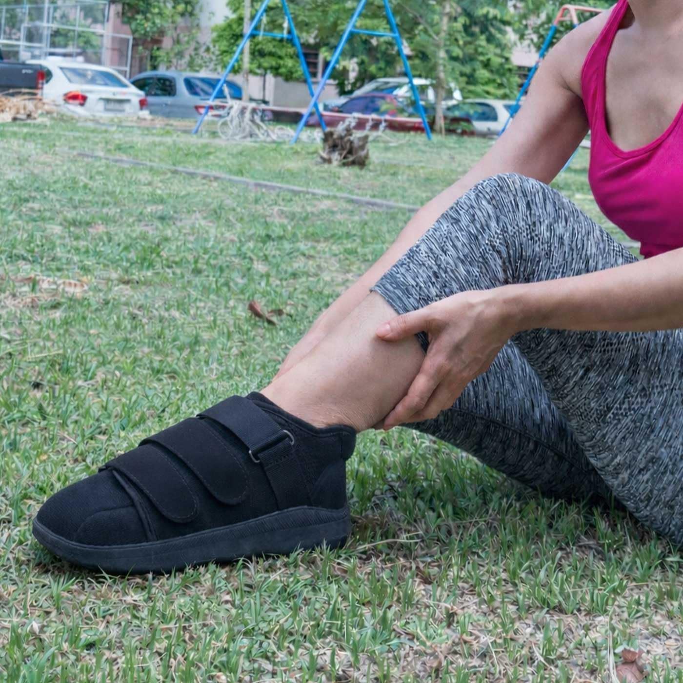 Zapato postoperatorio para fractura de pie, cicatrización de heridas, bota médica con suela de goma antideslizante, soporte para pies para daños en ligamentos: se puede usar con yeso, protege los pies