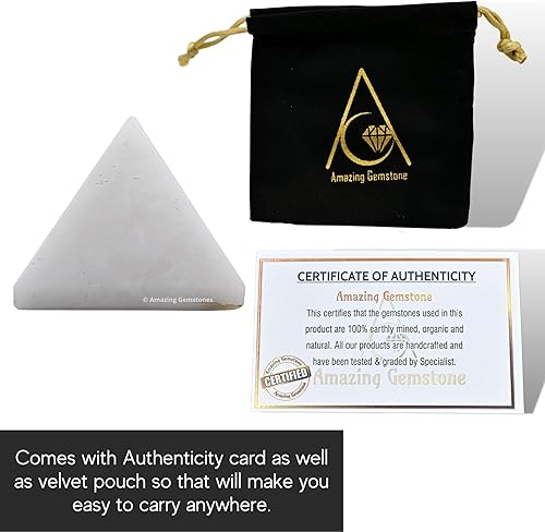 Miniatura 7 de Amazing Gemstone White Agate Snow Quartz Pyramid Crystal Healing Stones - 1" Great Pyramid Figurine of Natural Stone Pyramid for Meditation, Reiki