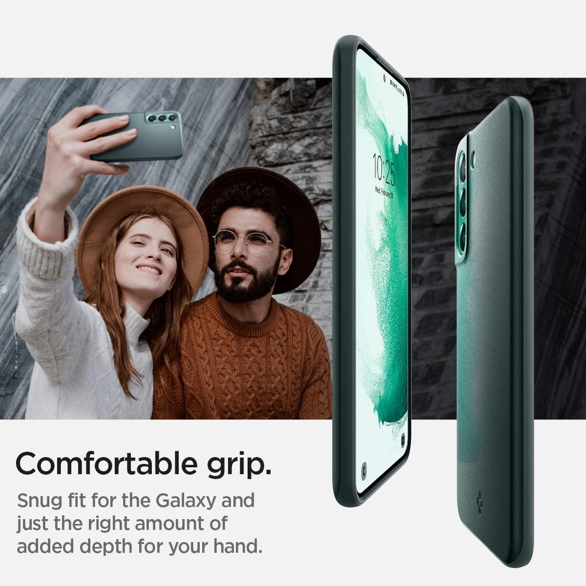 Spigen Thin Fit Designed for Galaxy S22 Case (2022) - Abyss Green : Cell Phones & Accessories