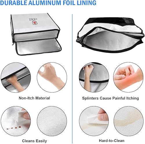 Miniatura 5 de Bolsos ignífugos para documentos, cajas de seguridad ignífugas [térmicas y aisladas], caja fuerte con cierre, para el hogar, a prueba de fuego