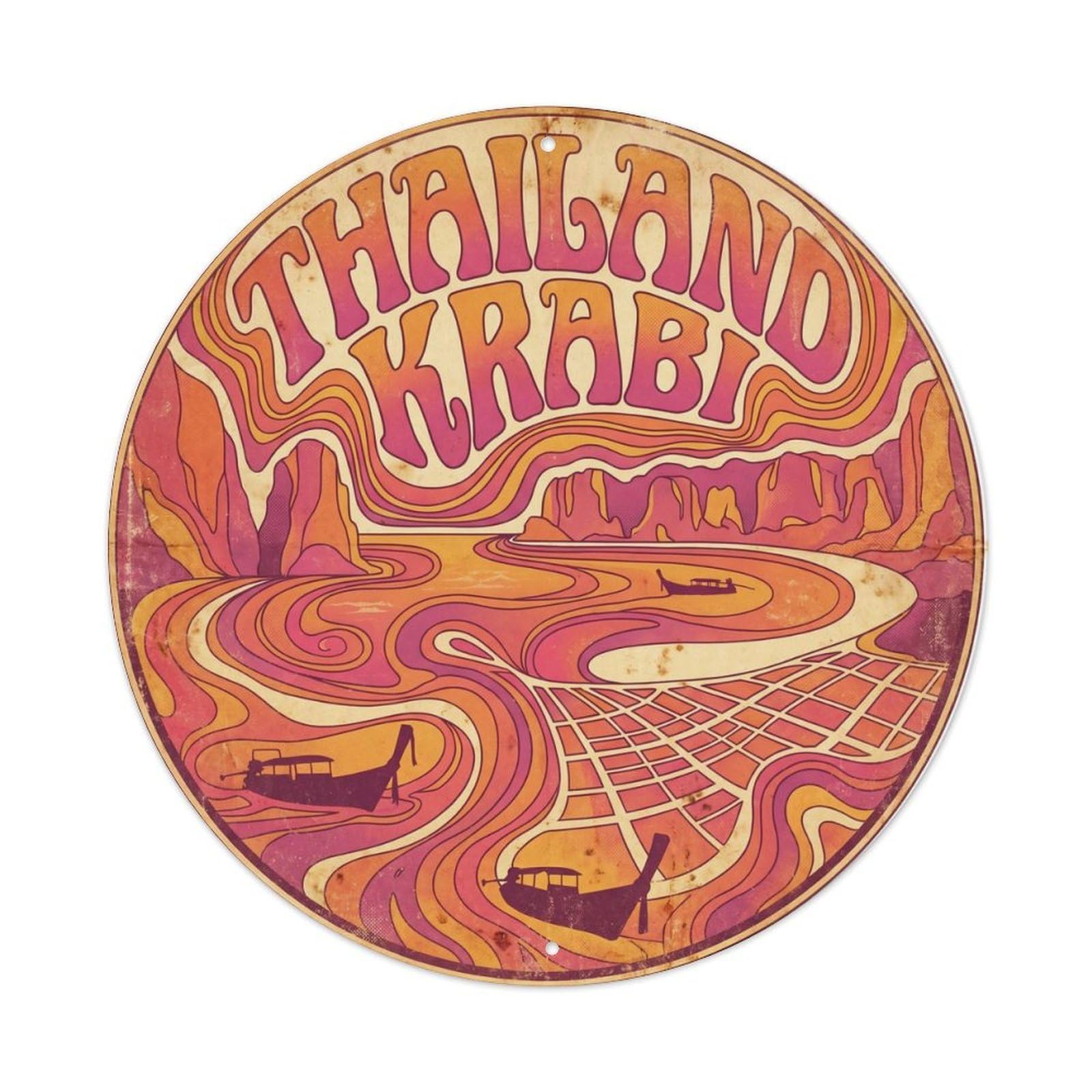 Krabi Thailand Tropical Island Retro Color Metal Tin Sign