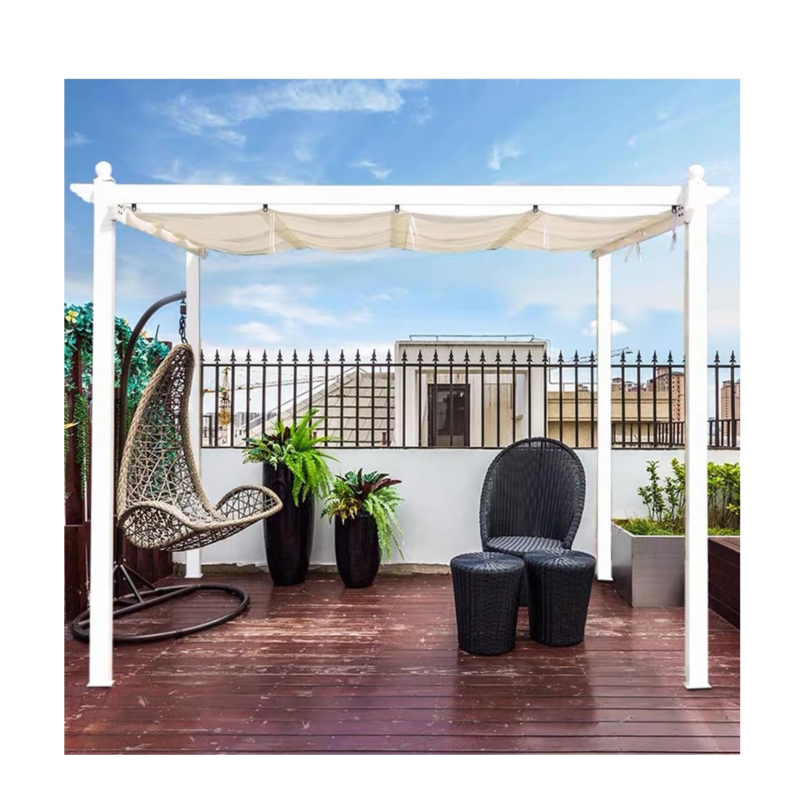 Voile d'ombrage rétractable Wave haut de gamme en filet durable 2 x 3 m