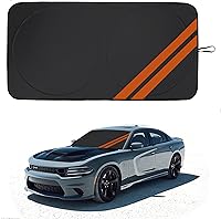 Vista 12 de Parasol para parabrisas delantero para Dodge Charger Challenger Durango Journey Ajuste universal para todos los coches Dodge Visor de sol plegable