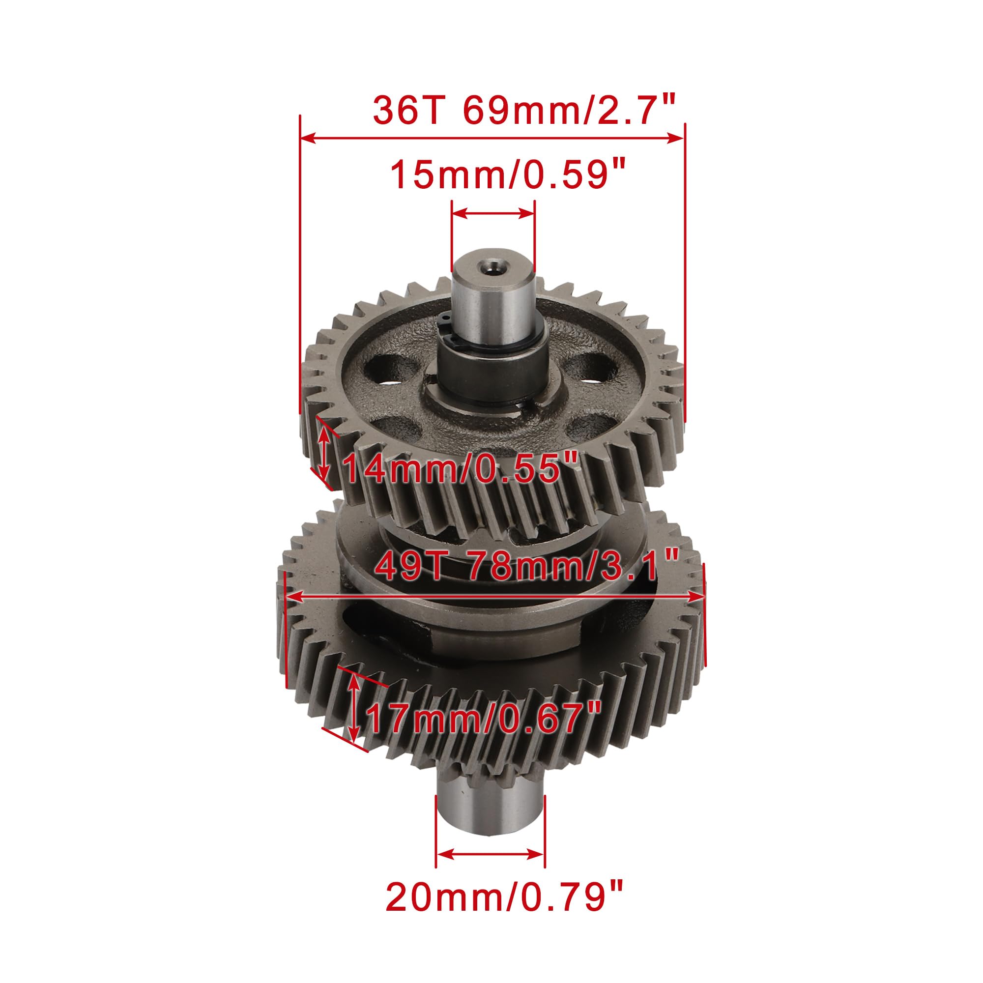 WOOSTAR 17T Getriebe Antriebswelle Ersatz für GY6 200ccm Motor ATV 4 Wheeler Quad