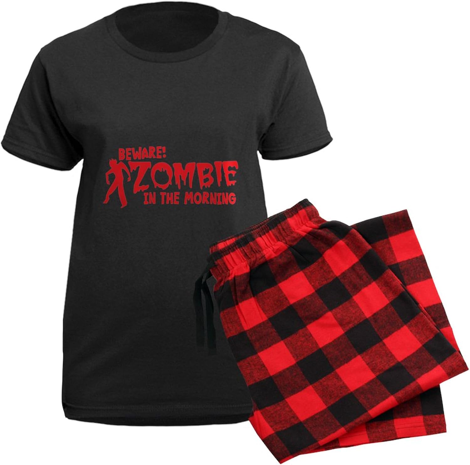 CafePress BEWARE Zombie in the Morning! Pajamas Womens Novelty PJ Sleepwear