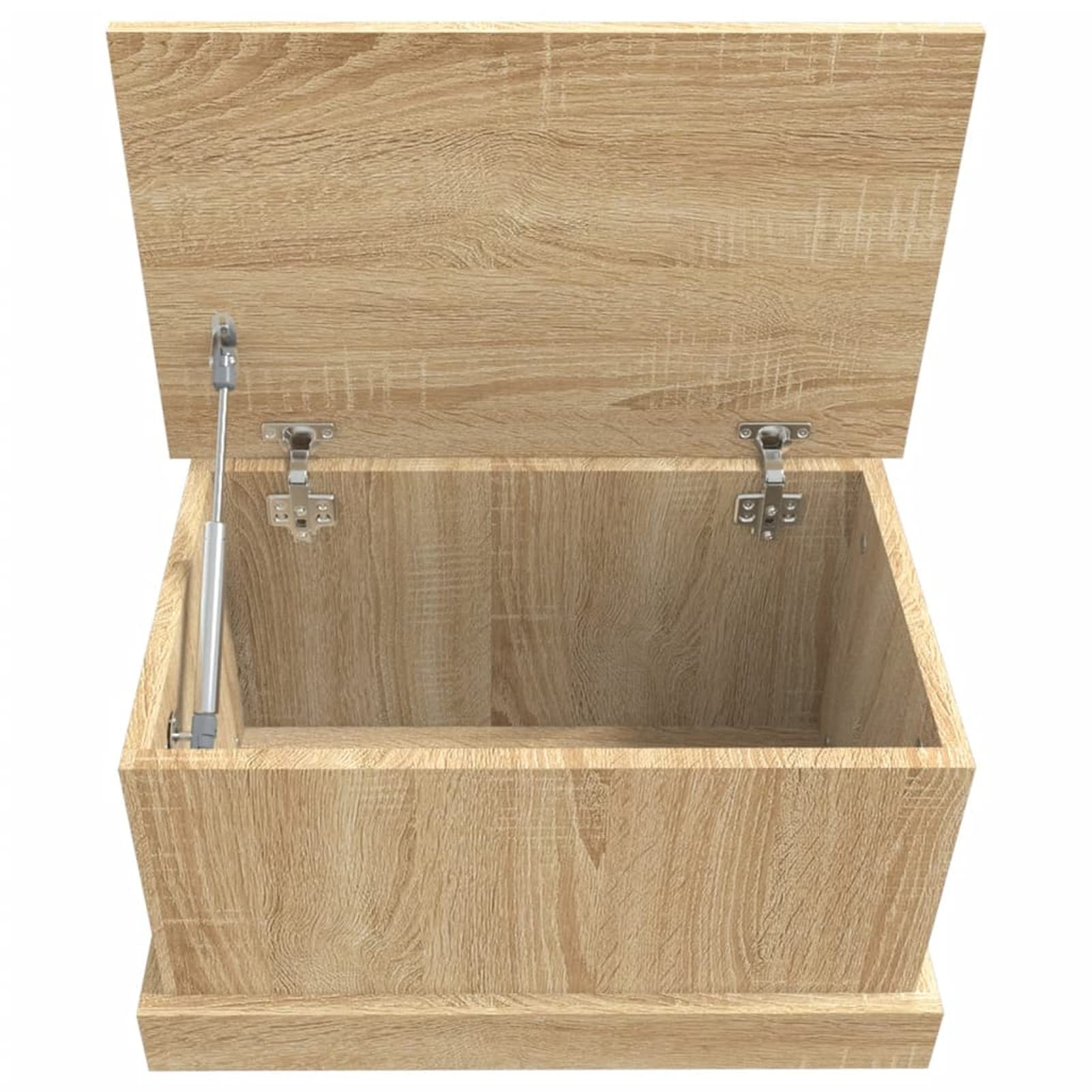IKAYAA Baule da Esterno in Legno - Rovere Sonoma - 50 x 30 x 28 cm - Cassapanca Contenitore da Esterno - Giardino