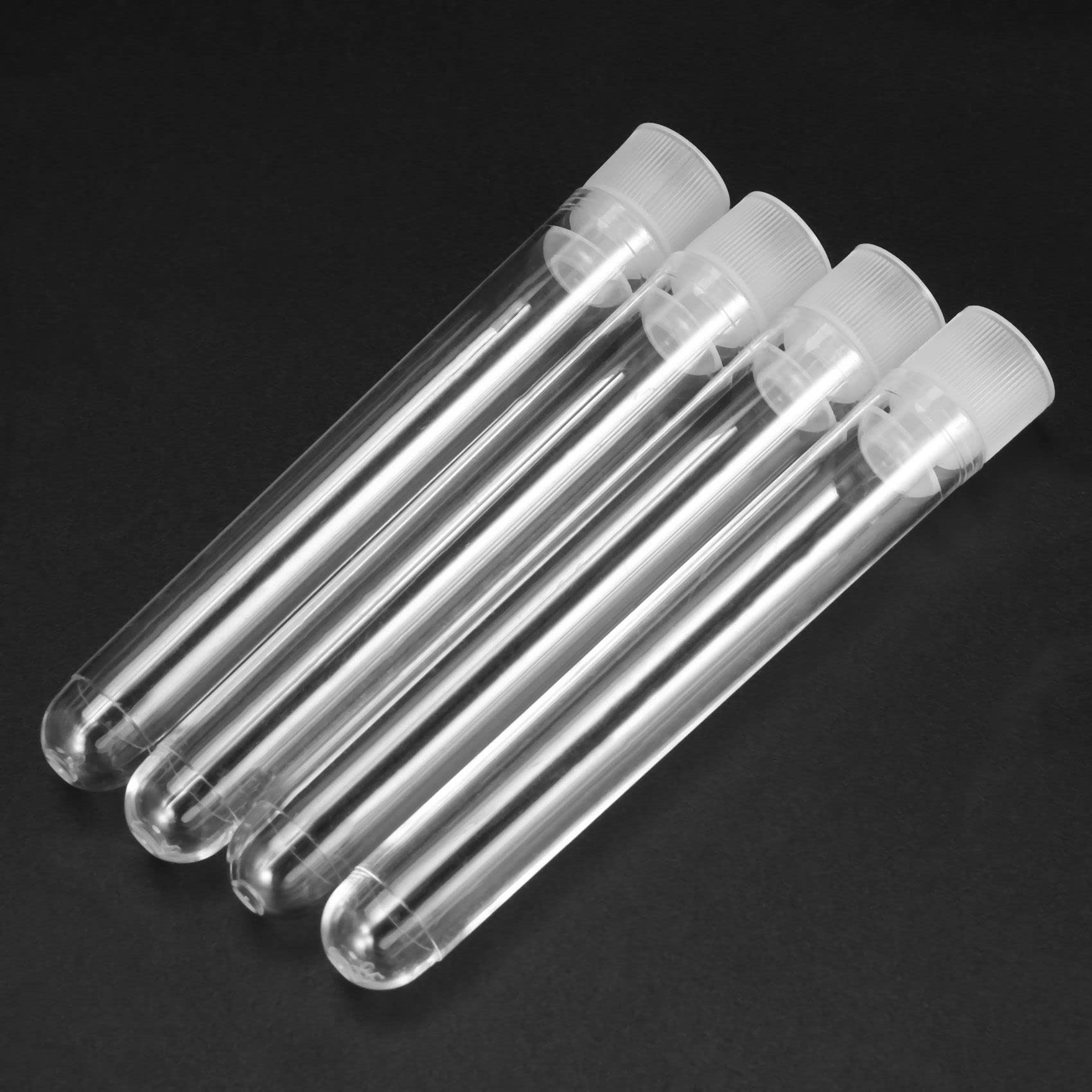 2000 unidades de frascos de plástico transparente de reactivo con tapas de tornillo muestras contenedores tapas de impresión 12 x 75 mm