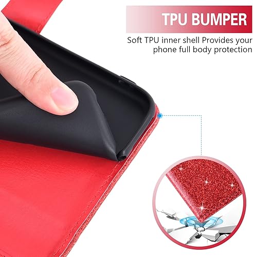 Miniatura 7 de Funda para teléfono con purpurina para LG X ChargeFiesta 2 LTEX Power 3X5LV7 con protector de pantalla de vidrio templado y accesorios para celda,
