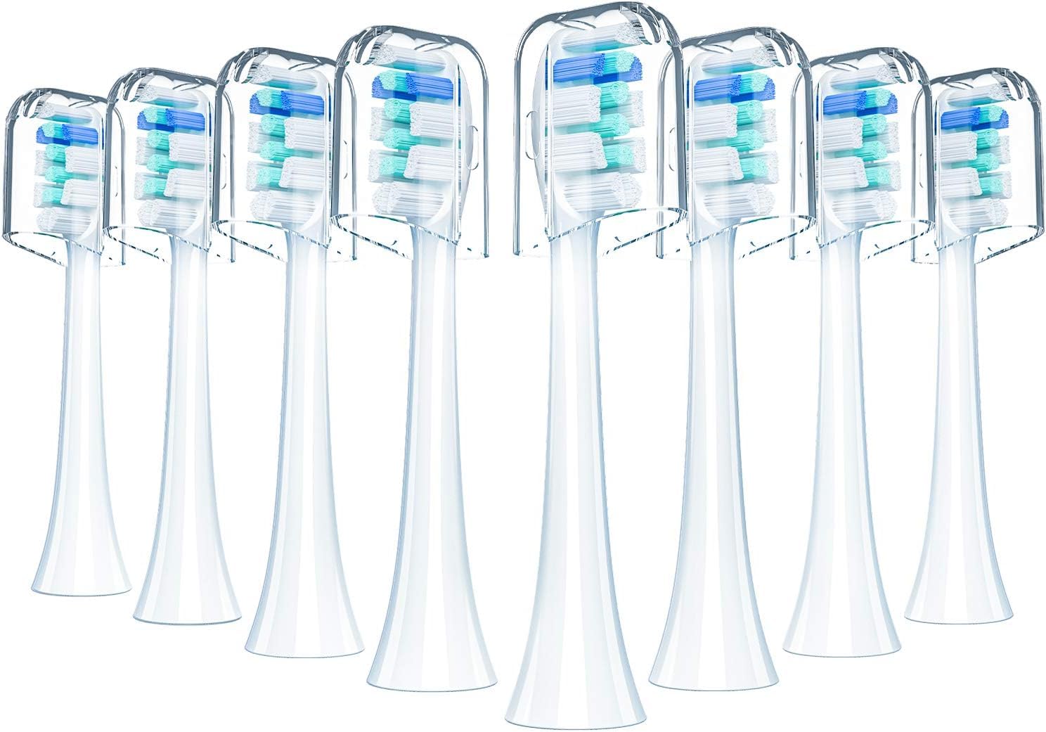 REDTRON Recambios Cepillo compatible con Philips ProResults, Set de 8 Cabezales de Recambio compatible con HealthyWhite, FlexCare Platinum, EasyClean, HydroClean, PowerUp, (Blanco), estilo 1
