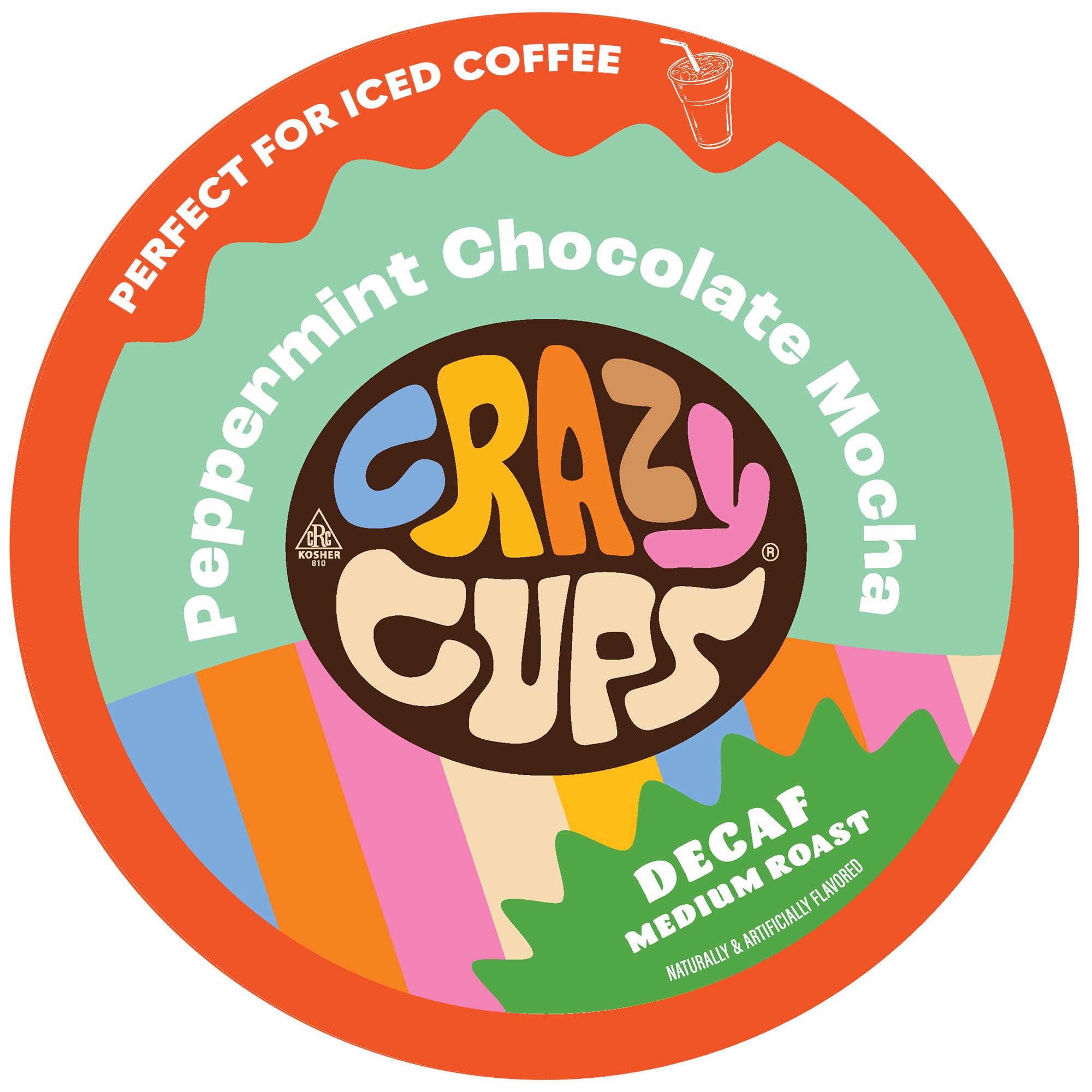 Decaf Flavored Coffee Pods, Peppermint Chocolate Mocha, Decaffeinated Coffee for Keurig K Cups Machines, Hot or Iced Coffee, Decaf Coffee in Recyclable Pods, 22 Count