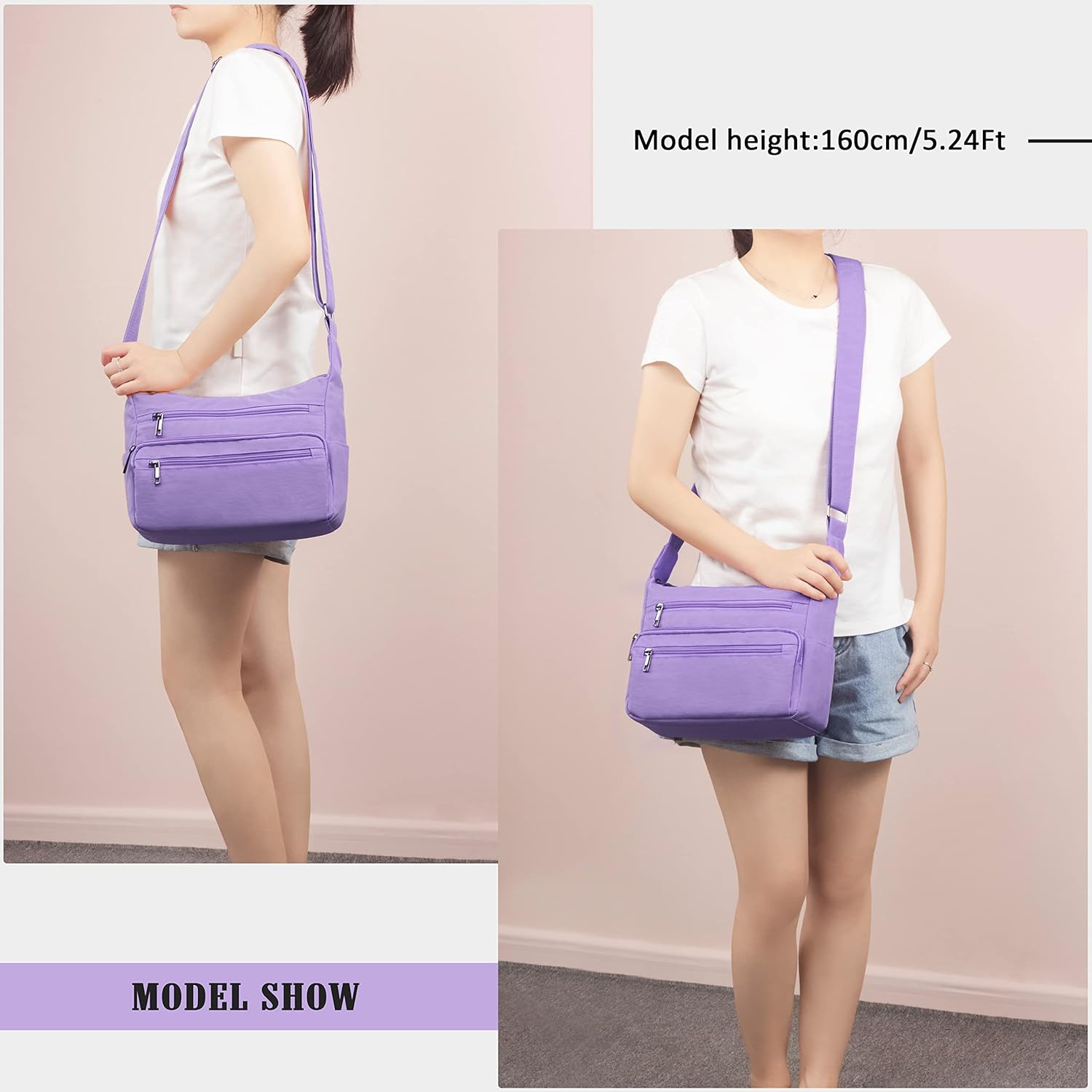 VOLGANIK ROCK RFID Purses for Women Fabric Nylon Multi Pocket Crossbody Bag Ladies Travel Handbag - Image 2