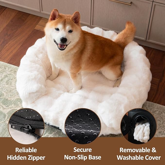 Cama Redonda Perro Mediana 76cm Lavable Antiansiedad miniatura 6