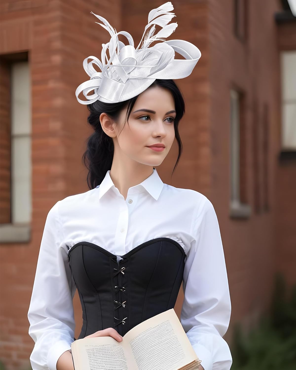 Fascinator Hat Pillbox Hats for Women Tea Party Feather Headband Church Hat for 1920s Party Cocktail Wedding - Image 5