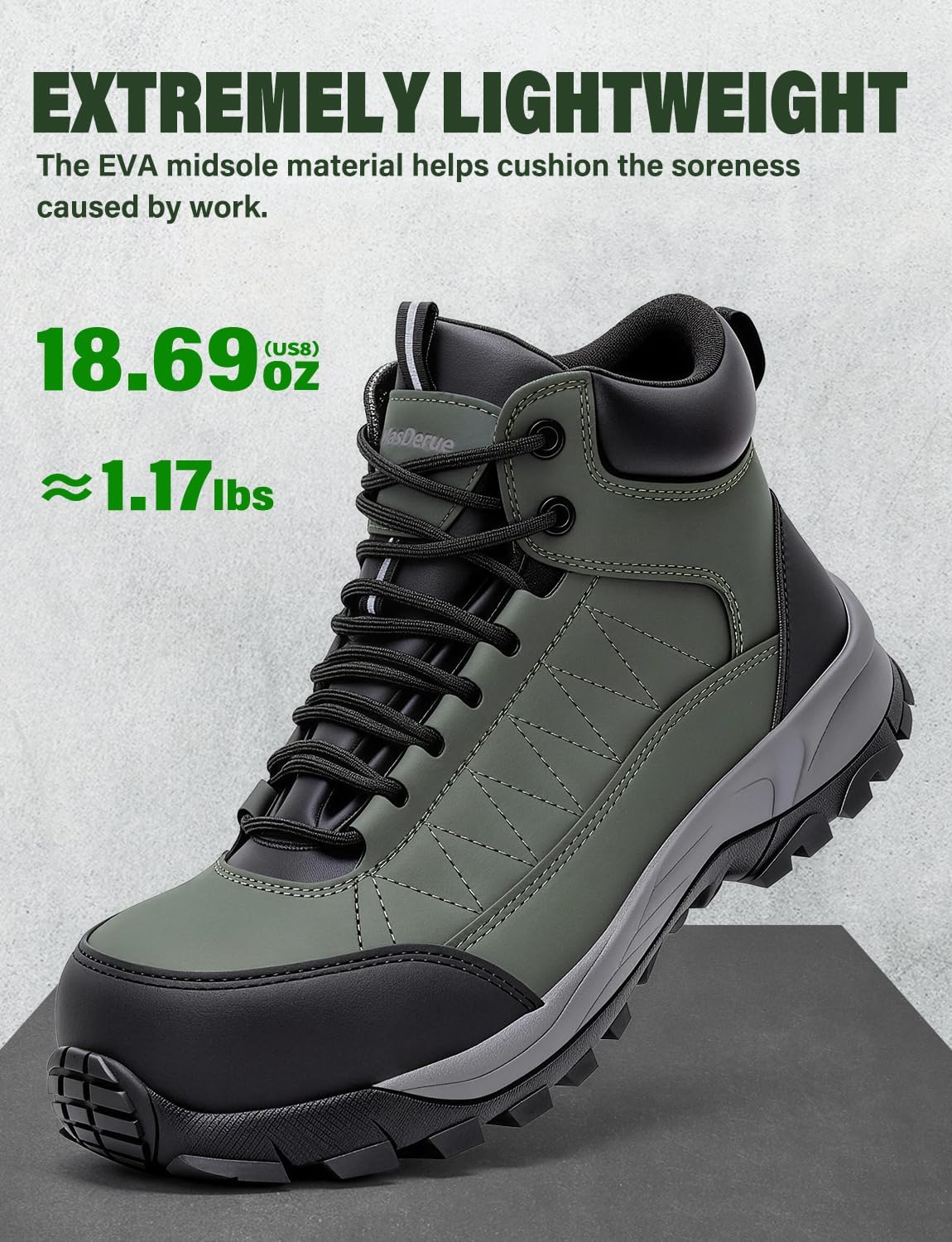Steel Toe Work Boots for Men Composite Toe Shoes for men Waterproof Safety Slip Resistant Industrial Construction - Image 5