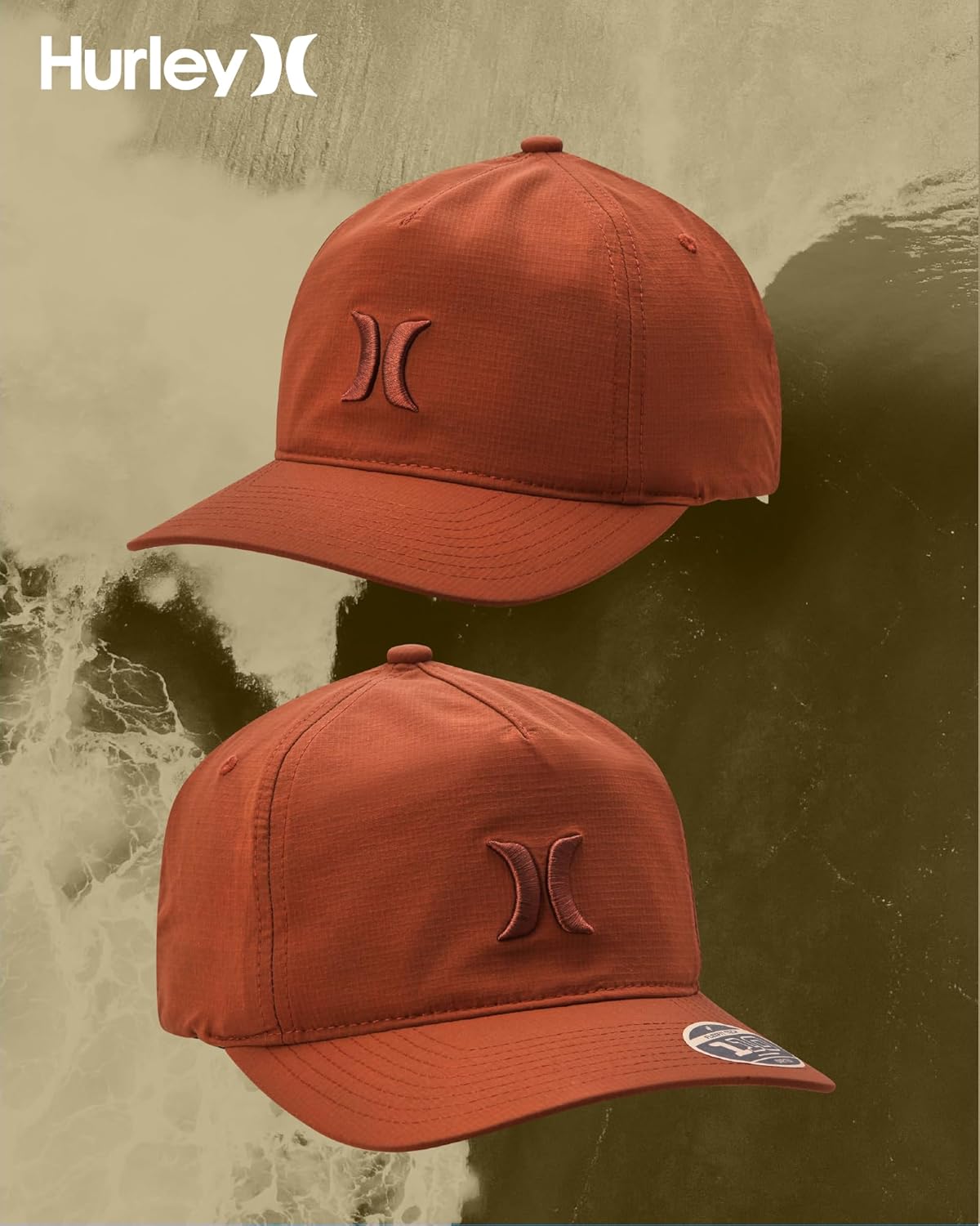 Hurley Men's Baseball Cap - Lightweight Moisture-Wicking Snap-Back Curved Bill Fitted Baseball Hats for Men - Image 7