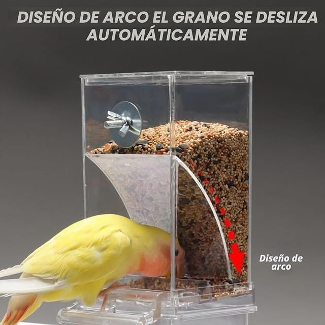 Foto 5 de 7 de WEGREAT Dispensador automático de alimentos y agua para pájaros: dispensador de comida transparente y agua…