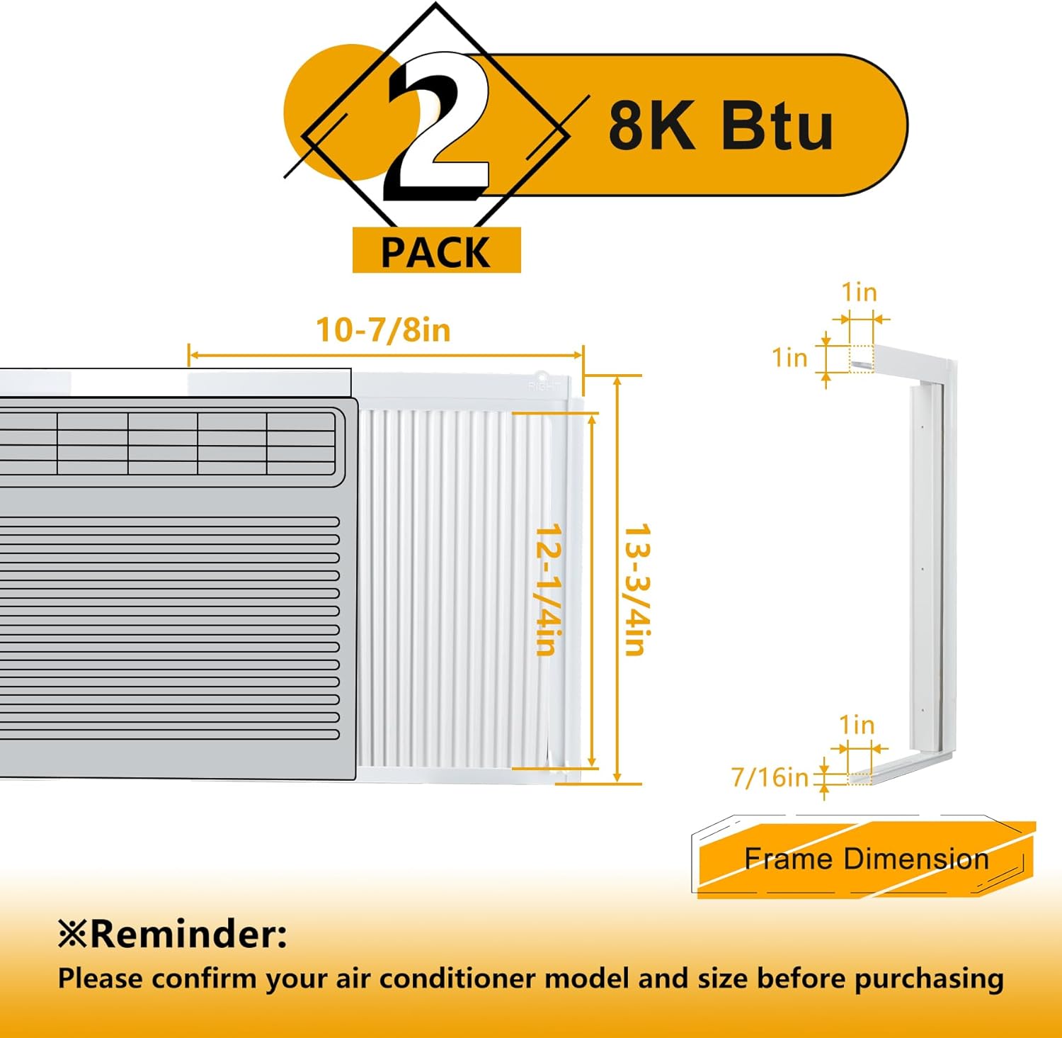 lbg products window air conditioner side panel and frame set,ac accordion filler kit,fits most 8000btu window air conditioners,ac side panels frame kit