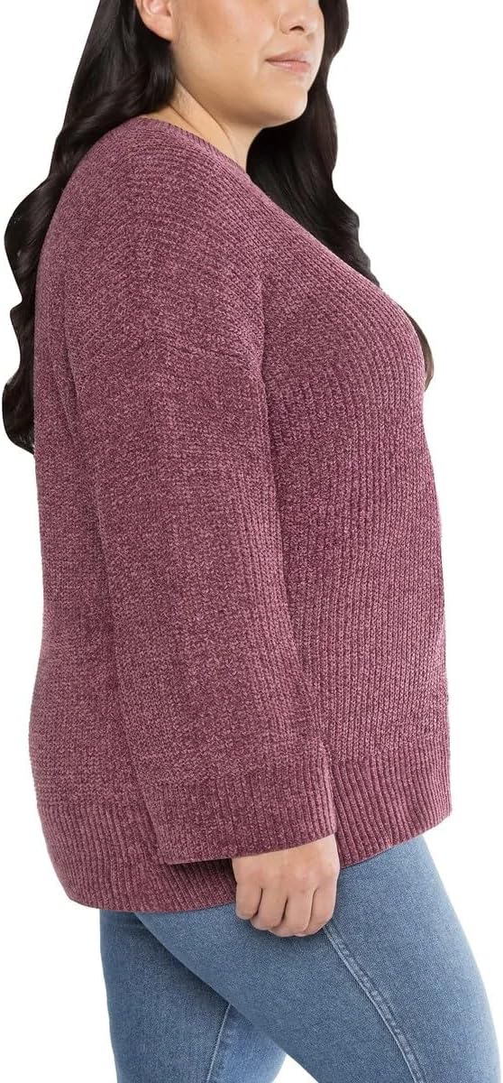 Matty M Ladies' Chenille Tunic Sweater, Crewneck, Ribbed Cuffs and Hem, Wide Sleeves, Multiple Colors - Image 5