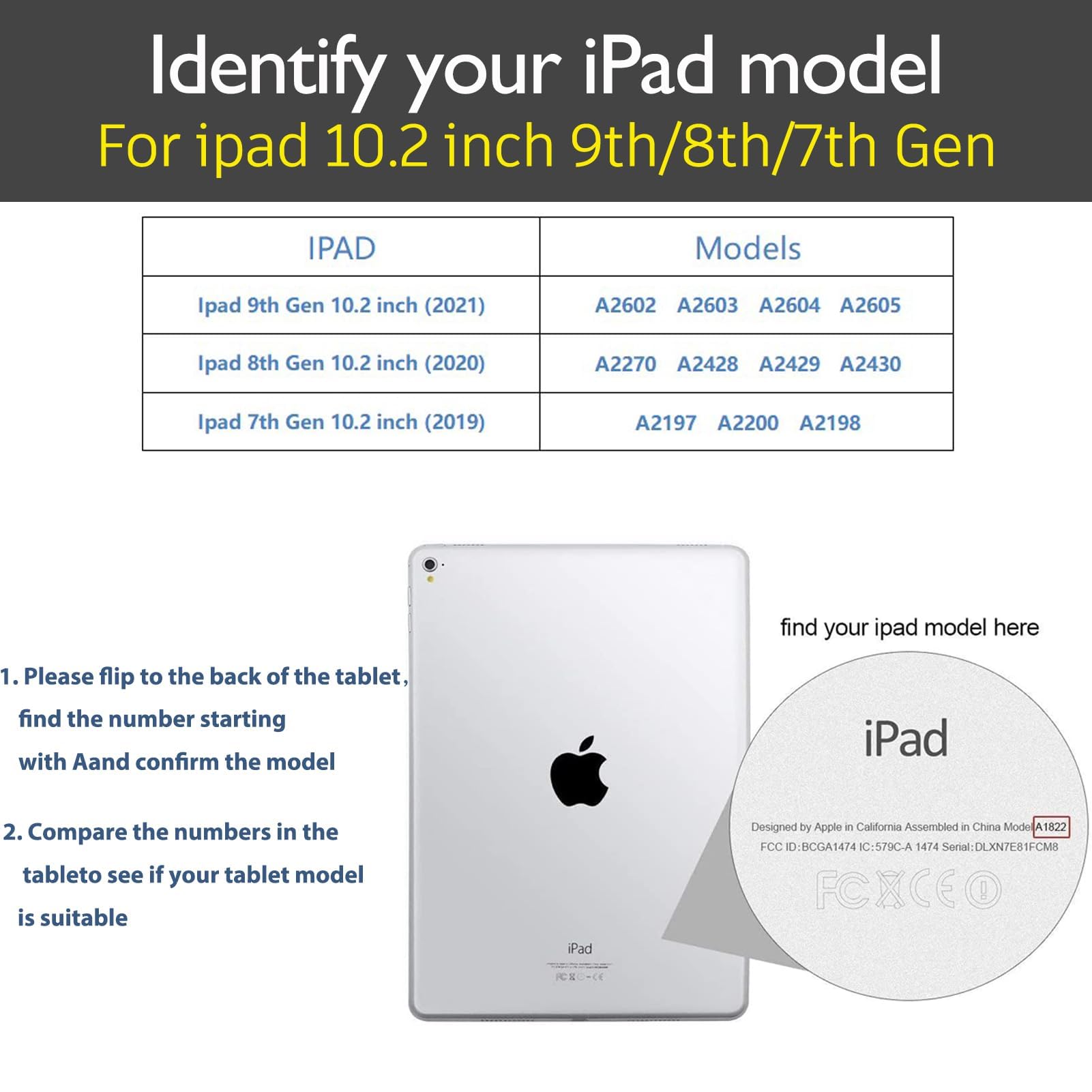 Gexmil Leder Hülle für iPad 10.2 Zoll,9th/8th/7th Gen 2021/2020/2019 | Premium Echtleder Cover/Flip,Auto Schlaf/Aufwachen,Schutzhülle Einstellbarer Ständer,Stoßfest,Mattbraun