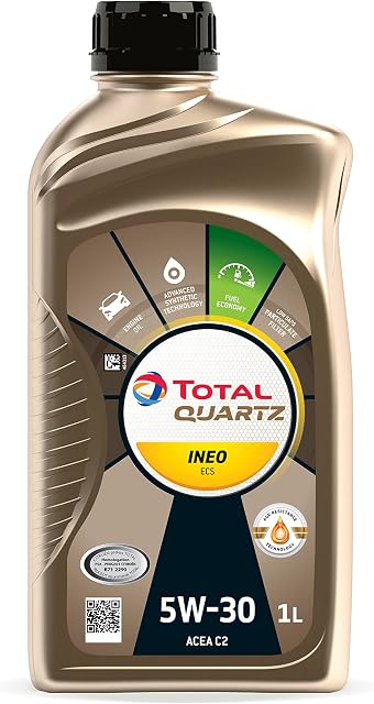 TOTALENERGIES - 5W30 Engine Oil - Quartz INEO ECS - ACEA C2 - Low SAPS - Age-Resistance Technology - Fuel Economy Formula - Advanced Synthetic Motor Oil Lubricant - 1L