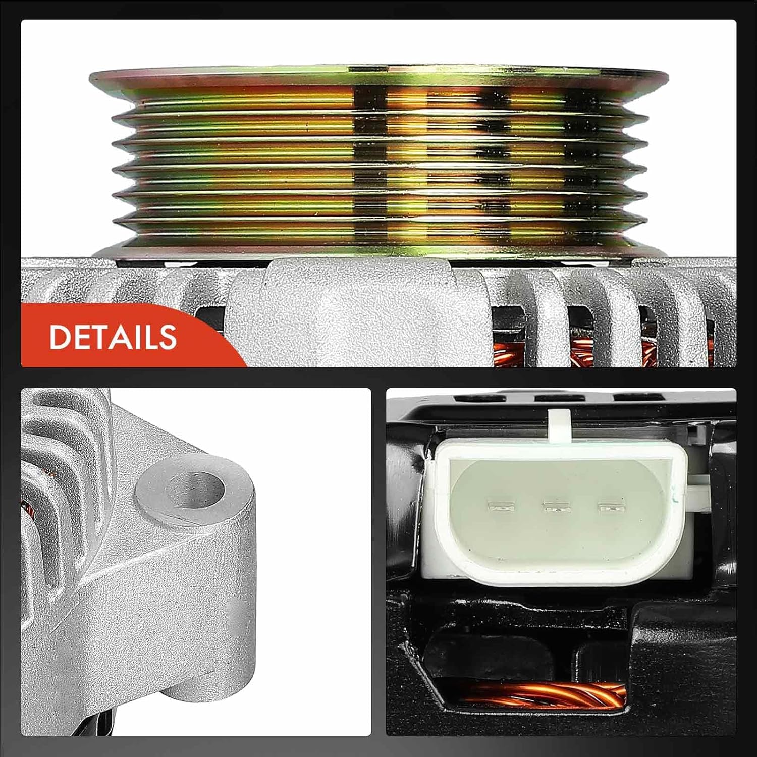 A-Premium Alternator Compatible with Ford Taurus & Mercury Sable, 2002 2003 2004 2005, V6 3.0L, 12V 120A/130A 6 Groove 75mm Pulley Clockwise, Replace# 2F1UBB, 2F1Z10346BA