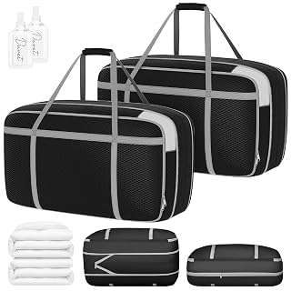 DIMJ Large Comforter Storage Bag with Handls, 100L Washable Blanket Storage, Compression Packing Totes Moving Bags With Zipper, Space Saving Containers For Pillow, Clothes, Bedding, 2 PCS - Amazon product rated Grade A