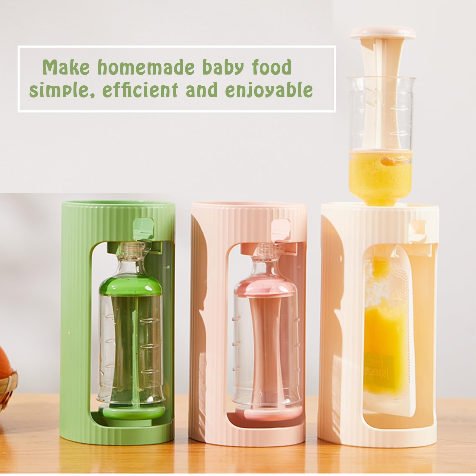 PandaEar Station de Remplissage pour Purées Bébé, Machine de Remplissage de Pochettes Alimentaires avec 10 Pochettes, Station de Remplissage pour Nourrissons et Tout-Petits
