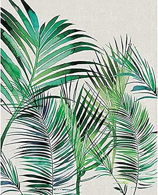 Artze Wall Art Summer Thornton WDC94652 'Palm Leaves' Canvas Print, Cotton, Multi-Colour, 3.20 x 40.00 x 50.00 cm