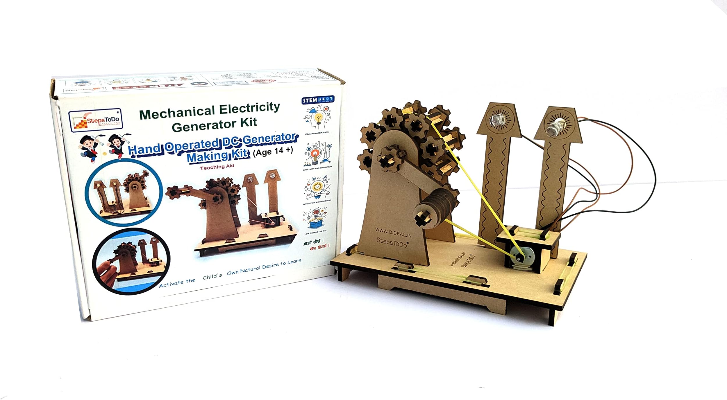 Buy StepsToDo DIY Mechanical DC Generator Making Kit | Science Project ...