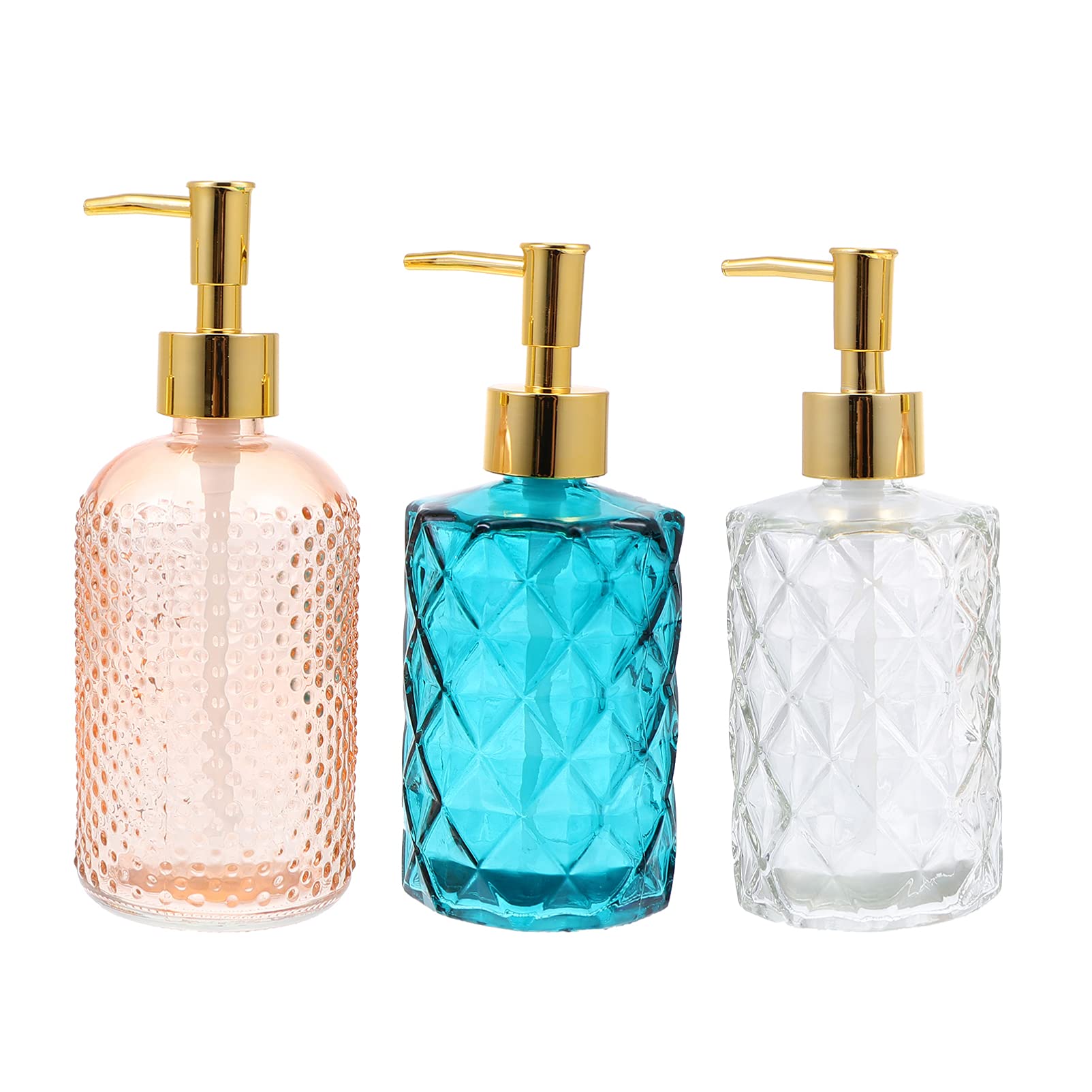 Amazon｜Frcolor ポンプボトル シャンプーボトル 330ml 400ml ガラス製