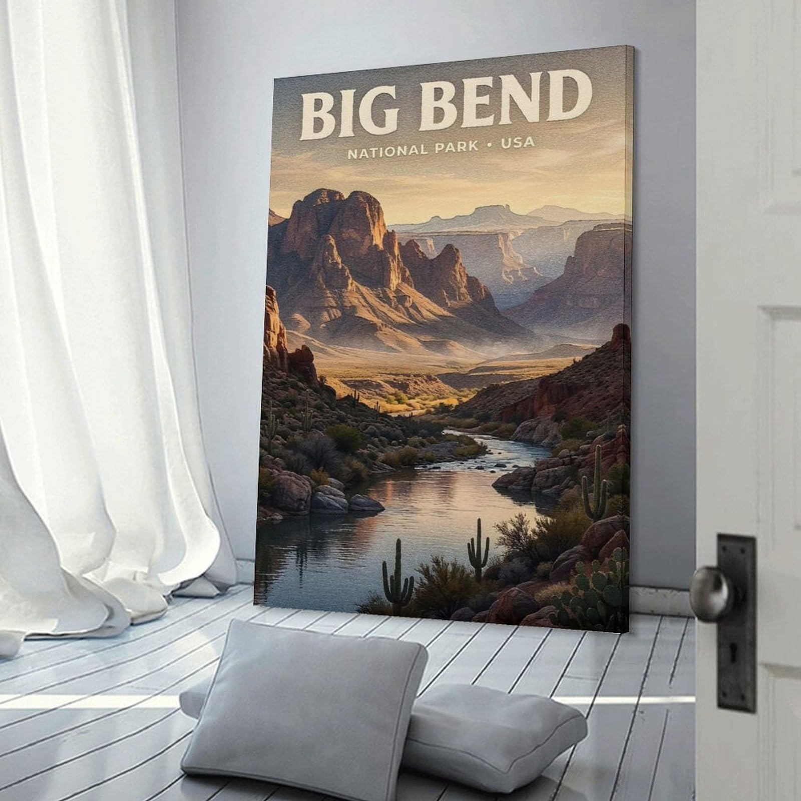 Junmoney Home Decor Wall Art Big Bend National Park, 16x24inch(40x60cm), for Flats, Guest Rooms Or Compact Rooms, Wall Decor with Flexible Room Appeal