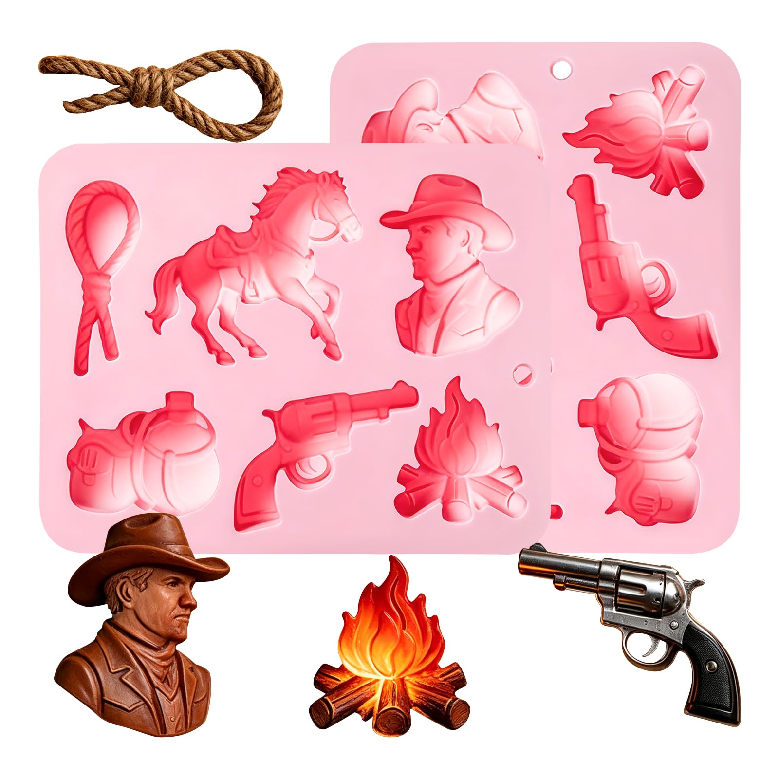 Moule en silicone cowboy pour anniversaires et décors de gâteaux