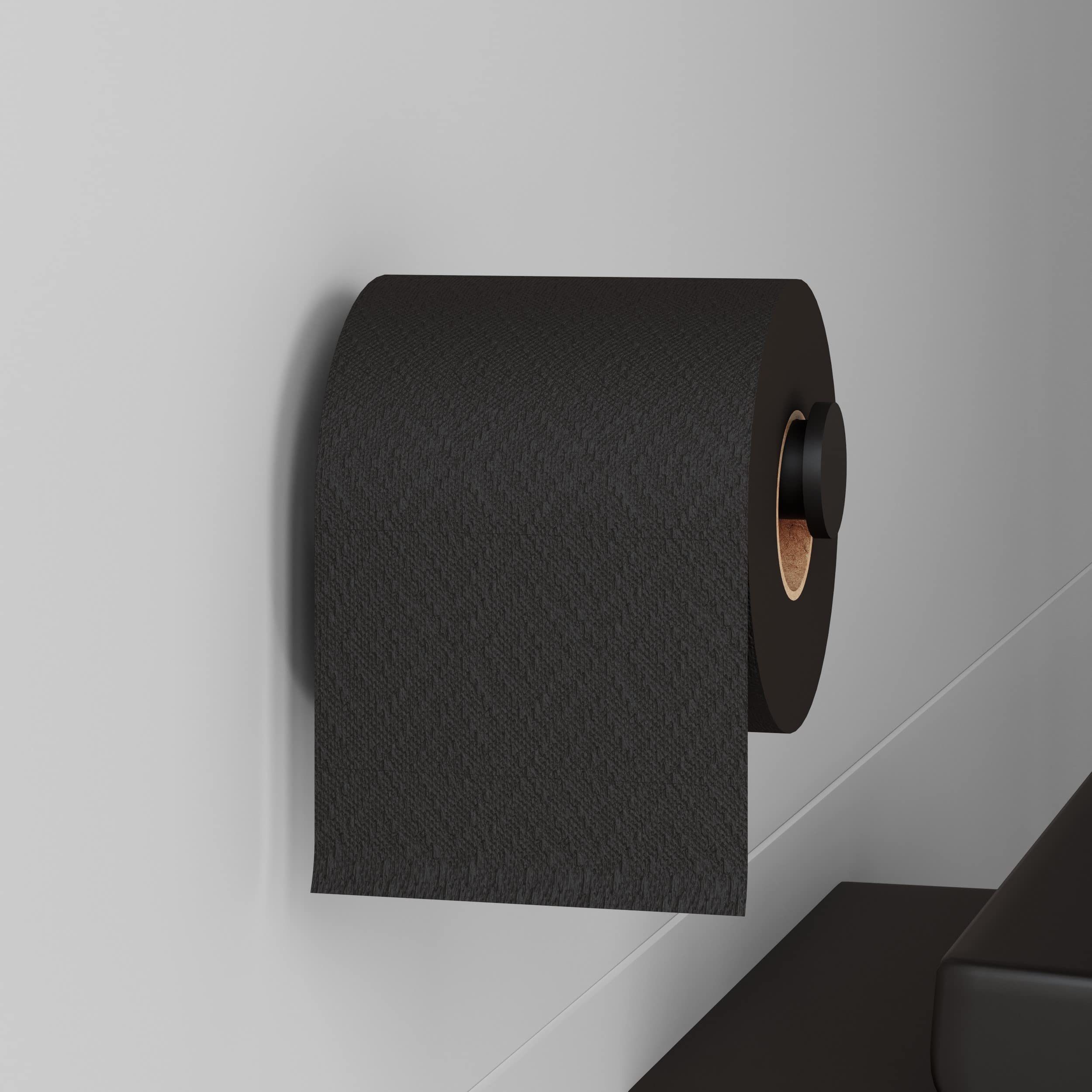 COSMIC - Portapapel Sin Tapa Baño | Acabado Negro Mate | Fácil Instalación con Tornillos | Medidas 3 x 12,5 x 3 cm