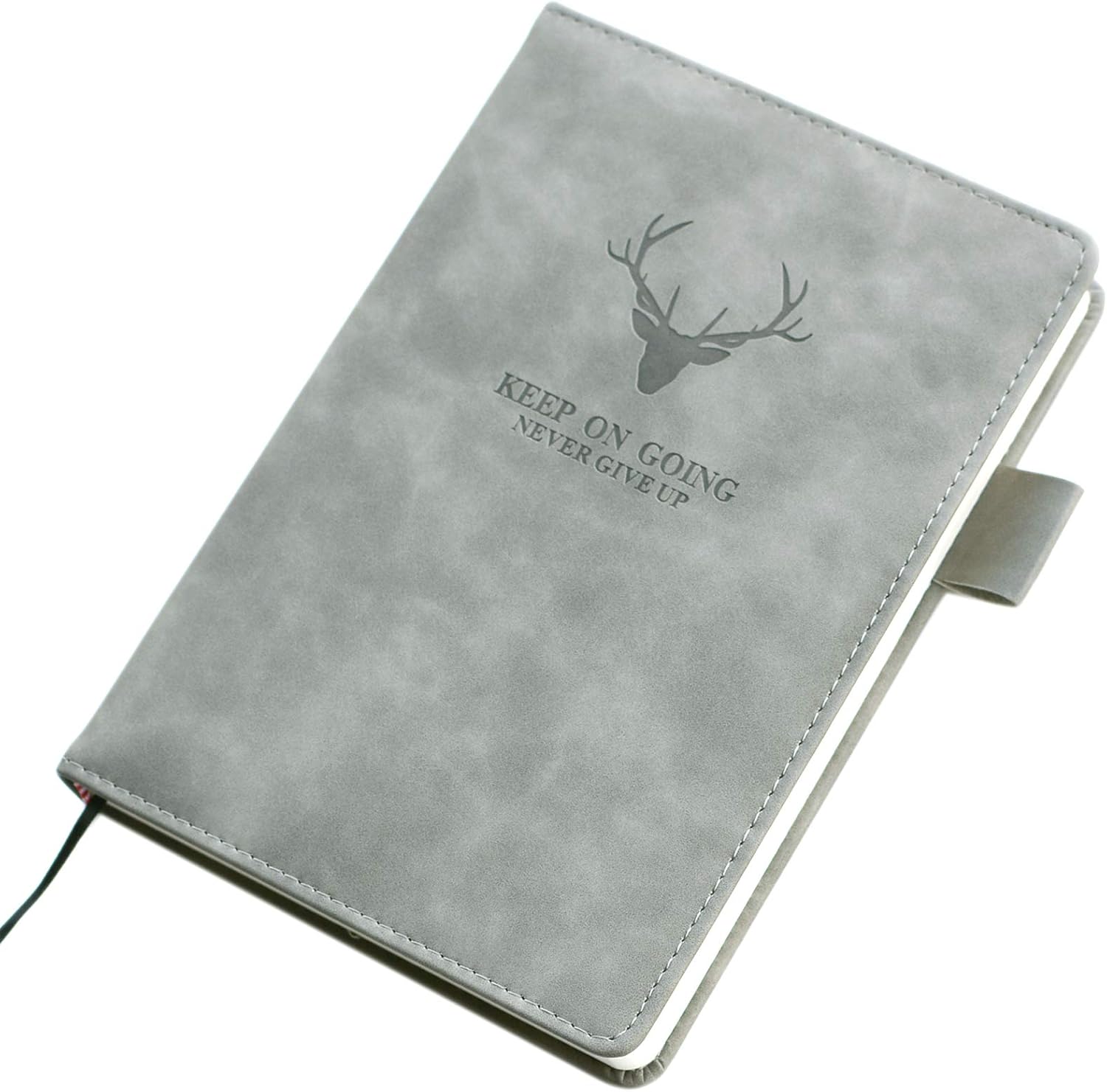 Yansanido Super Thick Notebook HardCover 360 Pages Ruled Journal Notebook A5/ 5.7x8.3 inch Leather Cover Classic Notebook with Pen Loop (Gray) : Office Products