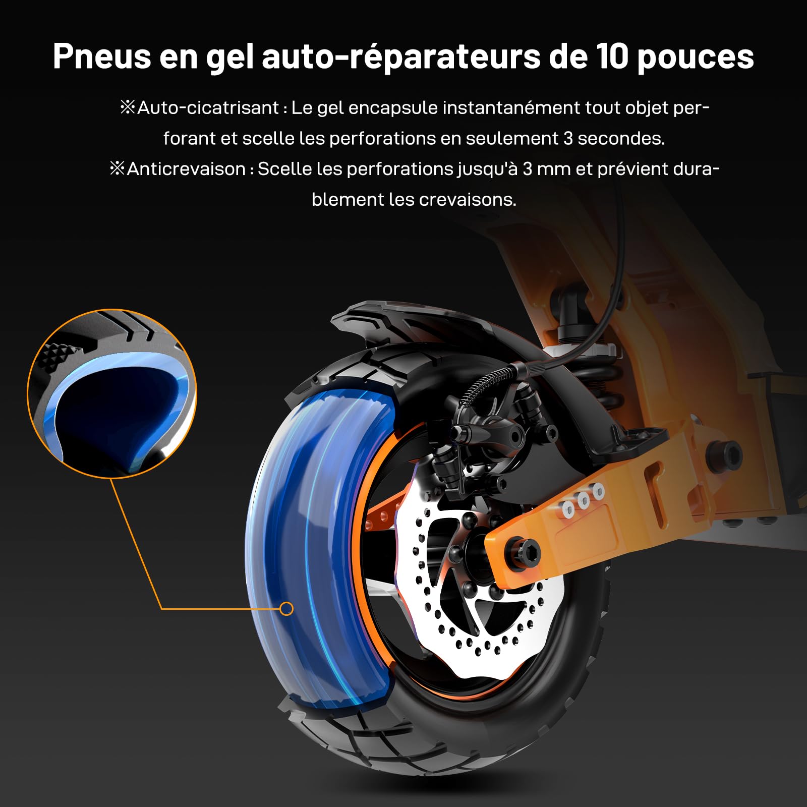 RCB D7/D7 Pro (Ultra) Trottinette Électrique Adulte,NFC/Clignotants/APP, Pente 26%, Moteur 500W Pic 1600W, Autonomie 80-130KM, Batterie 20.8-27Ah, Pneus Gel Auto-Réparants 10 Pouces