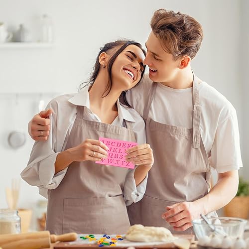 Vista 4 de Patelai 4 moldes de silicona para letras mayúsculas y minúsculas y números 0-9 para fondant de chocolate, fabricación de jabón hecho a mano