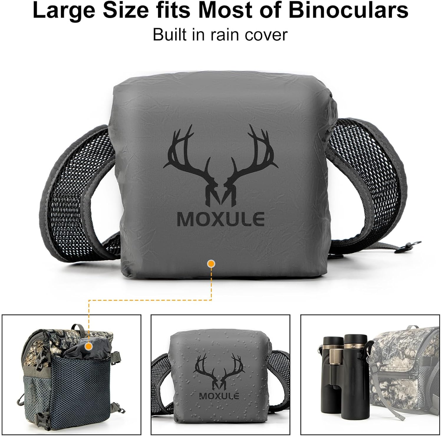 Binocular Harness Chest Pack: Bino Case with Magnetic Lid and Rain Cover for Huntin... - Image 2